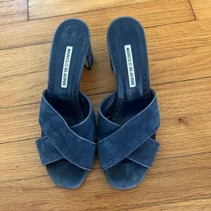 Manolo Blahnik suede sandals